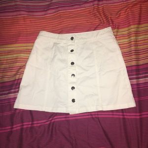 White Jean A-Line Skirt